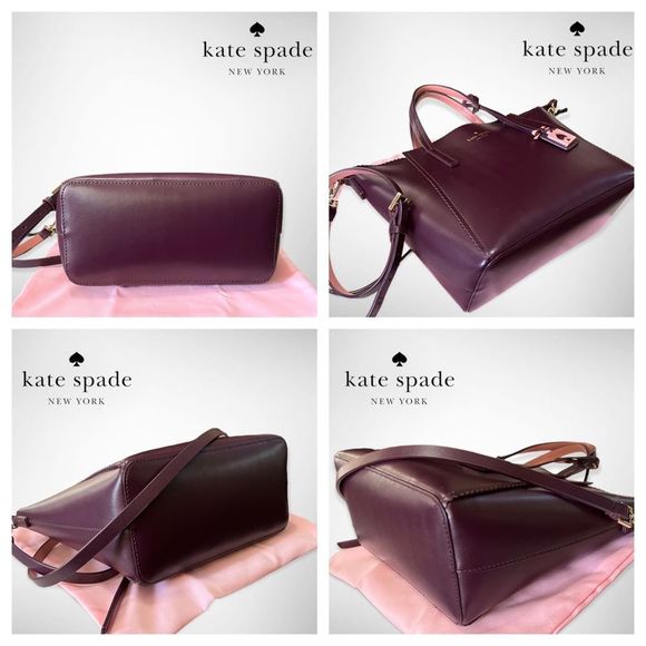 New Kate Spade Turner Road Small Loryn Satchel Crossbody Deep Plum & Pink $348 - Picture 12 of 16
